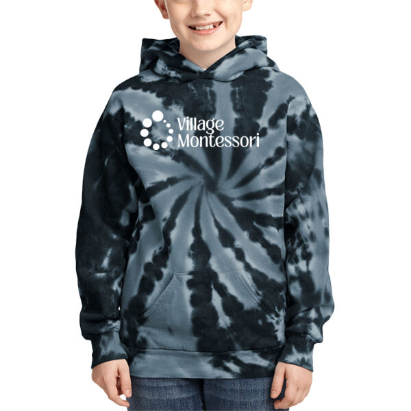 Village Montessori Printed - Youth Tie Dye Pullover Hooded Sweatshirt Thumbnail