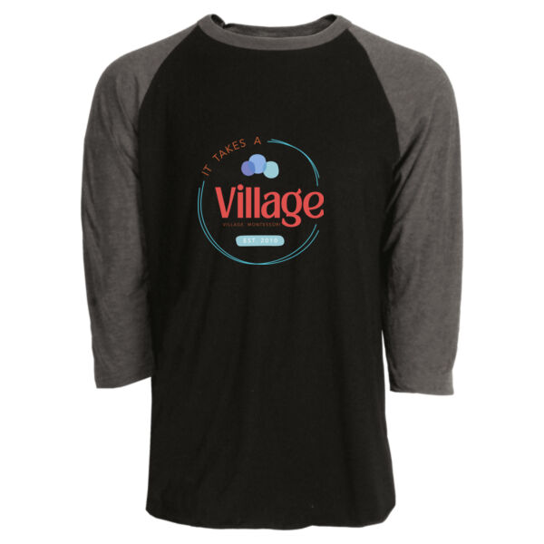 Village Montessori Printed - Unisex Fine Jersey Raglan T-Shirt Thumbnail