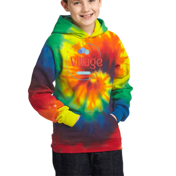 Village Montessori Printed - Youth Tie Dye Pullover Hooded Sweatshirt Thumbnail